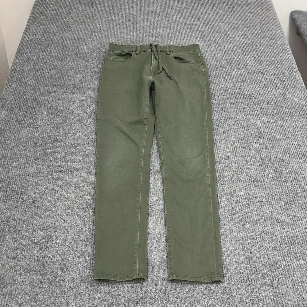 Uniqlo Pants Mens M Green Cotton Stretch Drawstring Chino Casual Gorpcore